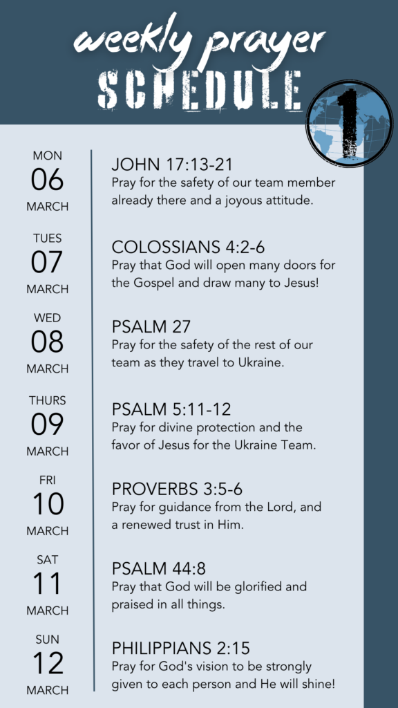 Week 1 Prayer Schedule